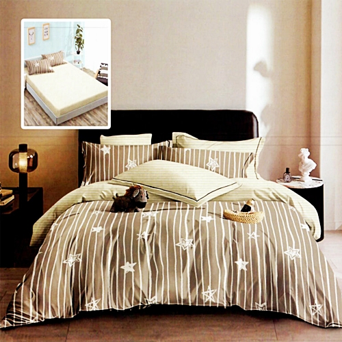 Lenjerie de pat finet, 6 piese, pentru pat dublu, cearceaf de pat cu elastic 160x200cm, cearceaf de pilota 200x230cm, doua fete de perna 50x70cm si doua fete de perna 70x70cm, Pucioasa, FINH160-193 FINH160-193