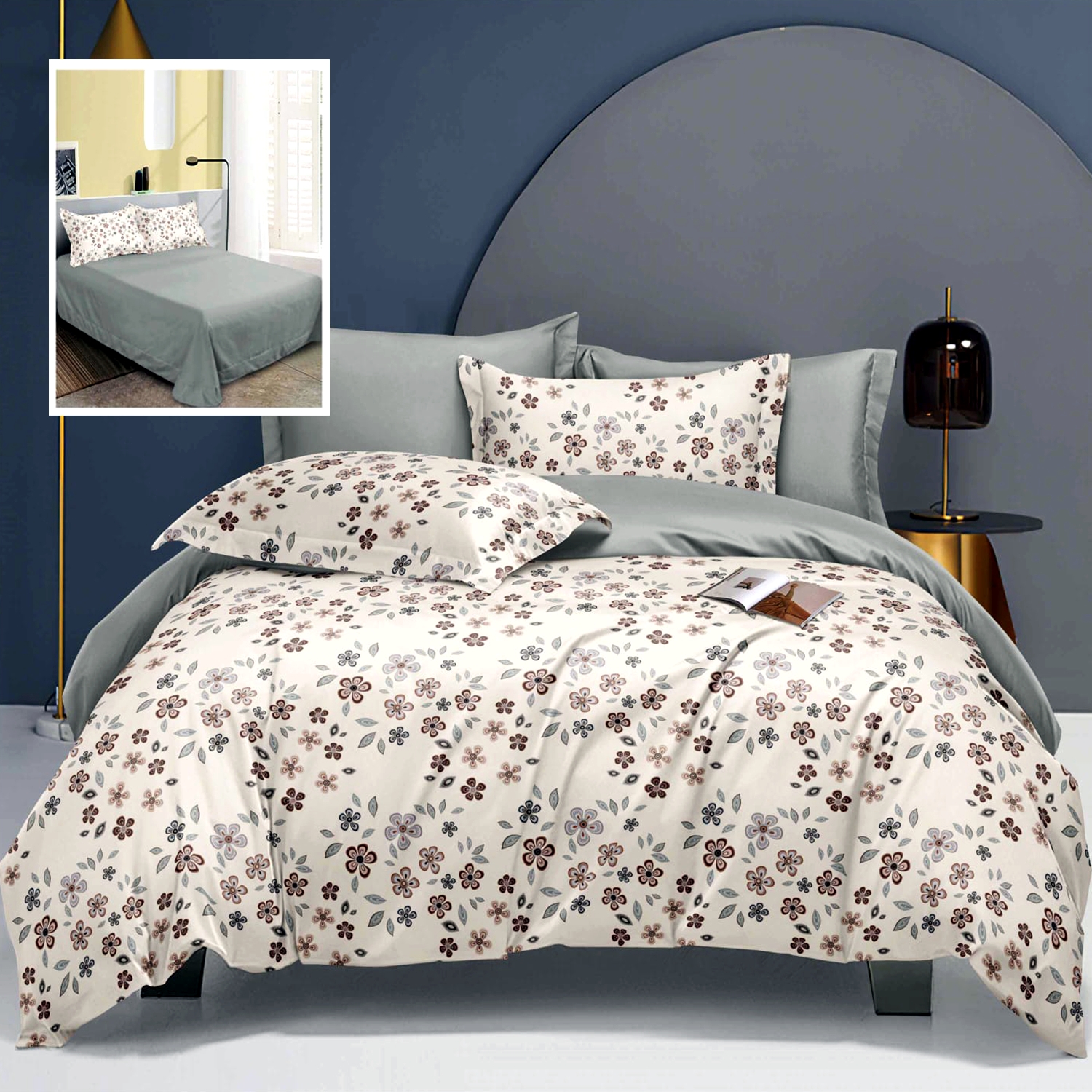 Lenjerie de pat Bumbac Satinat Elegance, 6 piese, pentru pat dublu, LDP-BS-ELE-10019 LDP-BS-ELE-10019