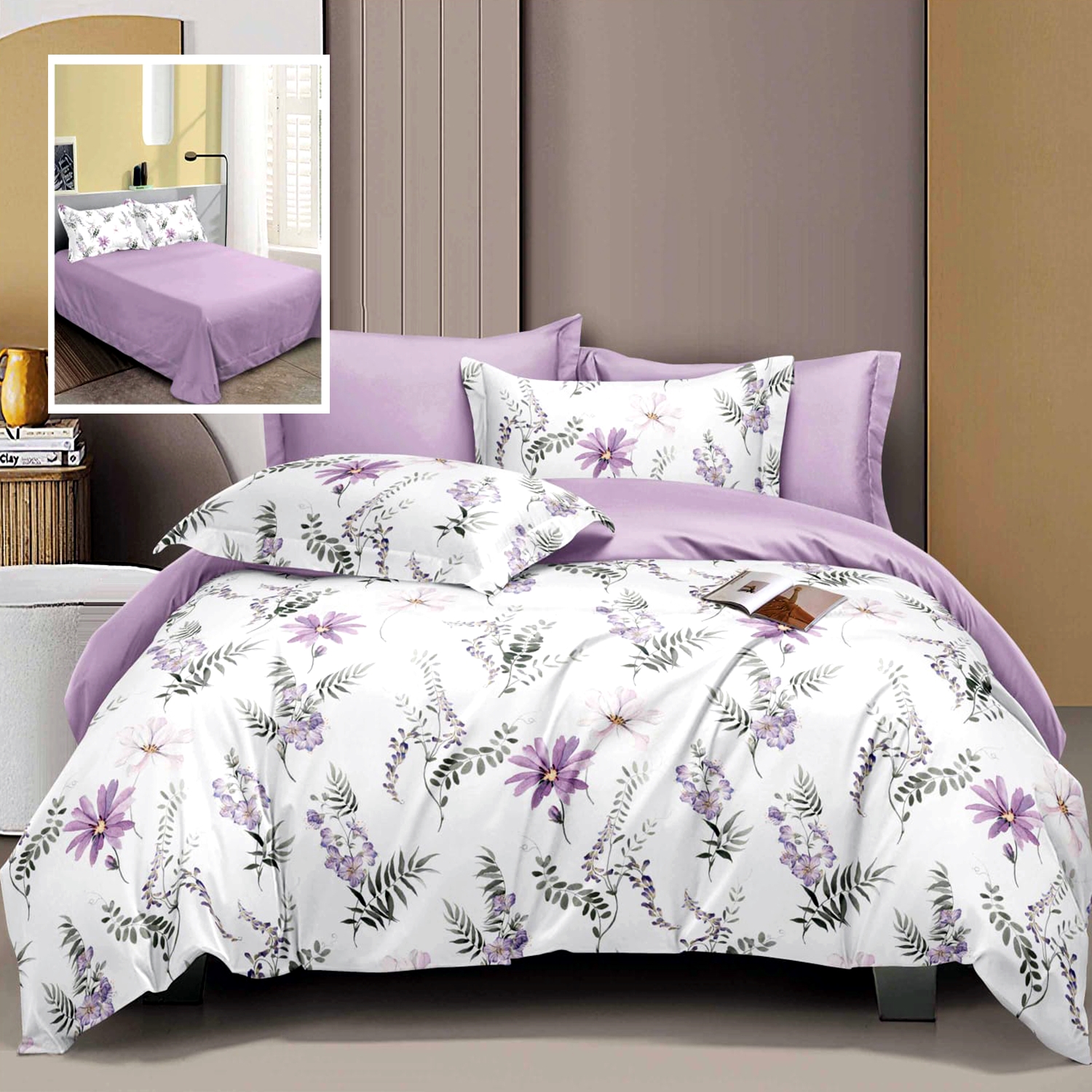 Lenjerie de pat Bumbac Satinat Elegance, 6 piese, pentru pat dublu, LDP-BS-ELE-1007 LDP-BS-ELE-1007