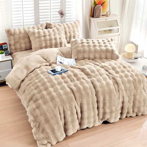 Lenjerie de pat dublu Cocolino UNI, spots, 4 piese, cappucino, Pucioasa LDP-CCOS-cappucino