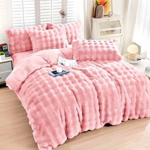 Lenjerie de pat dublu Cocolino UNI, spots, 4 piese, roz, Pucioasa LDP-CCOS-roz