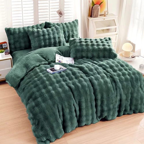 Lenjerie de pat dublu Cocolino UNI, spots, 4 piese, verde, Pucioasa LDP-CCOS-verde