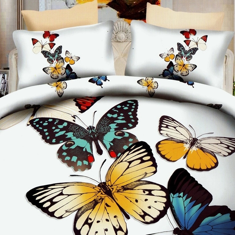 Lenjerie de pat 3D, 4 piese, pentru pat dublu, LDP-DIGI-1001 LDP-DIGI-1001