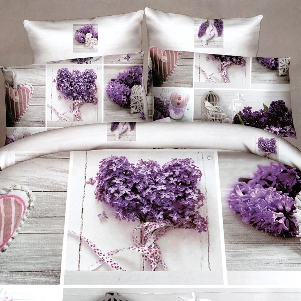 Lenjerie de pat 3D, 4 piese, pentru pat dublu, LDP-DIGI-10019 LDP-DIGI-10019