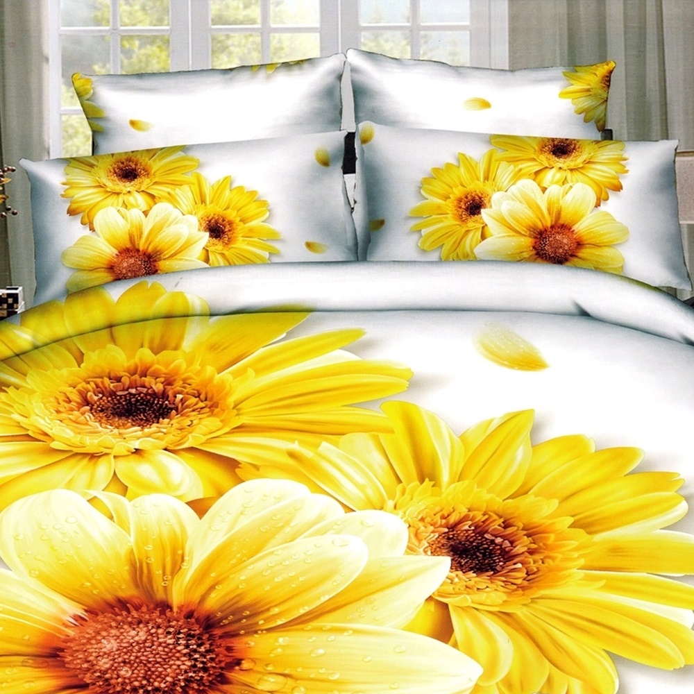 Lenjerie de pat 3D, 4 piese, pentru pat dublu, LDP-DIGI-10026 LDP-DIGI-10026