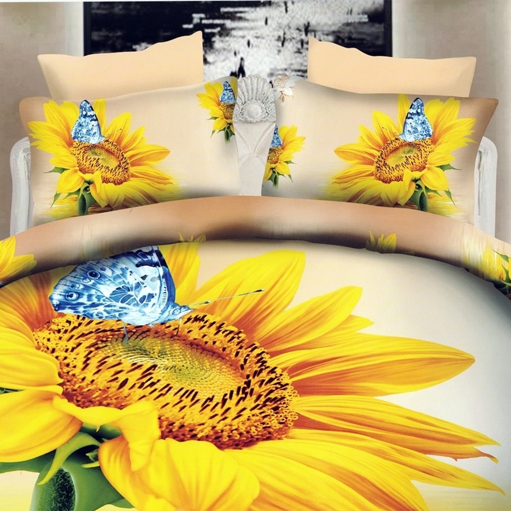 Lenjerie de pat 3D, 4 piese, pentru pat dublu, LDP-DIGI-10030 LDP-DIGI-10030