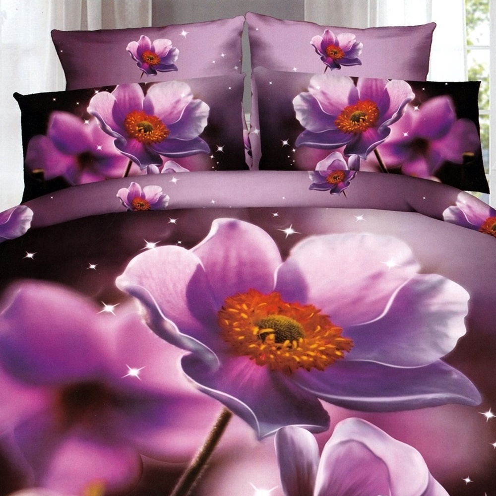 Lenjerie de pat 3D, 4 piese, pentru pat dublu, LDP-DIGI-1008 LDP-DIGI-1008