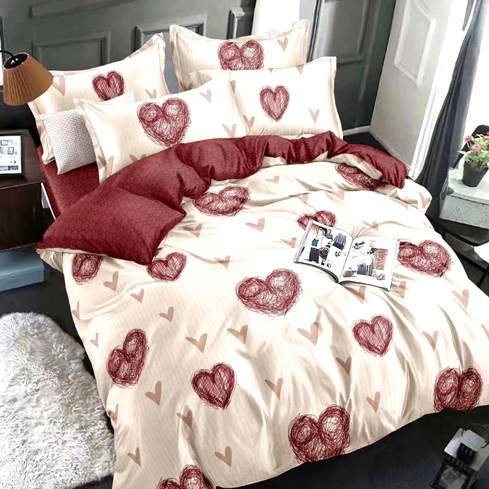 Lenjerie de pat Finet, 6 piese, pentru pat dublu, LDP-FIN-100297 LDP-FIN-100297