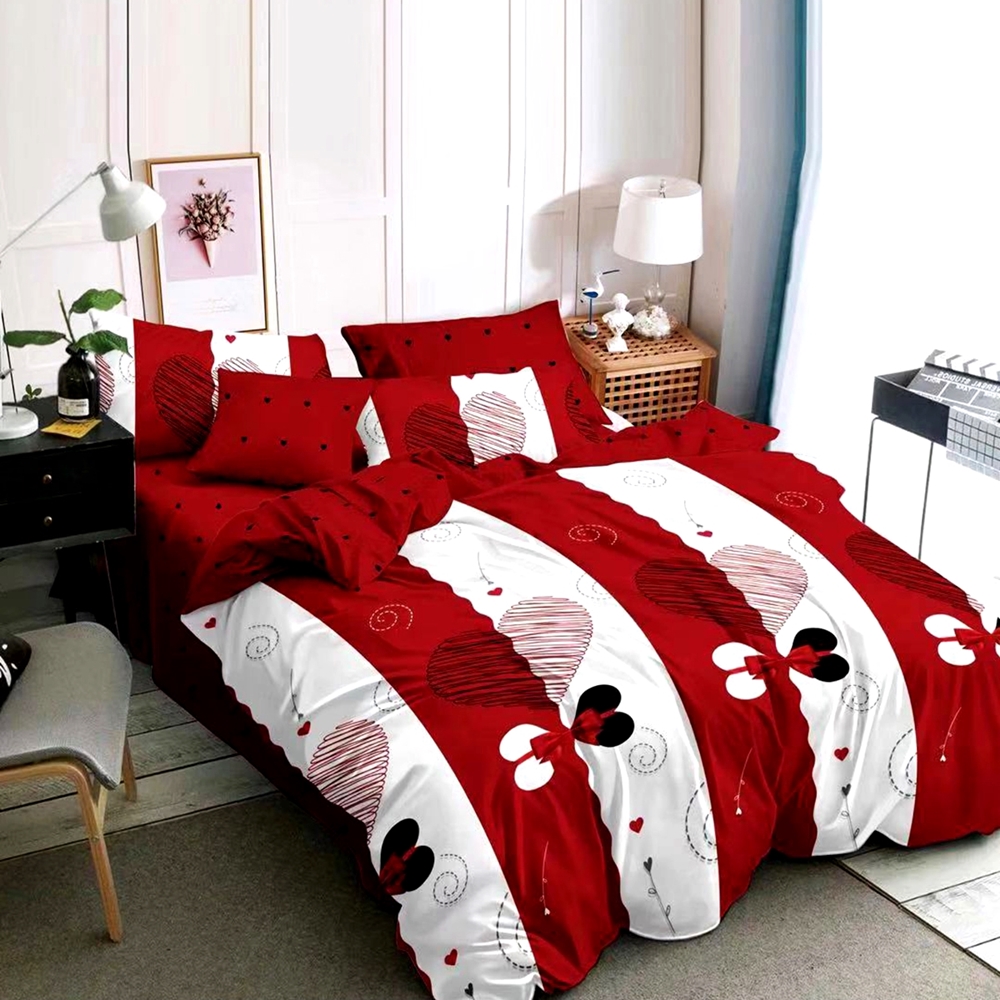 Lenjerie de pat Finet, 6 piese, pentru pat dublu, LDP-FIN-100298 LDP-FIN-100298