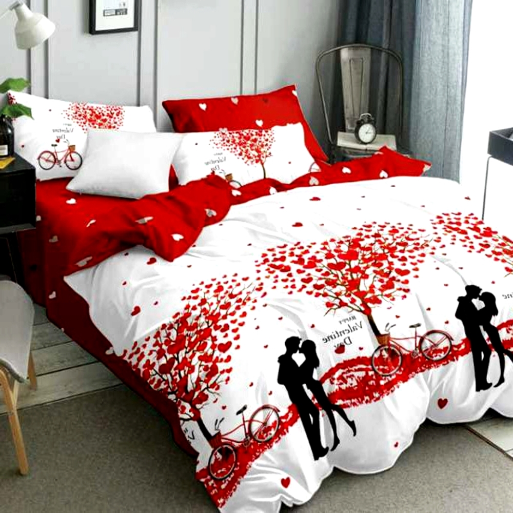 Lenjerie de pat Finet, 6 piese, pentru pat dublu, LDP-FIN-100301 LDP-FIN-100301