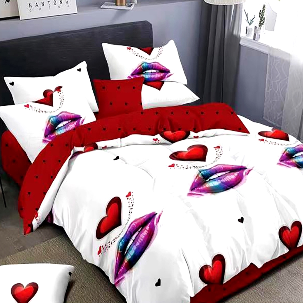 Lenjerie de pat Finet, 6 piese, pentru pat dublu, LDP-FIN-100321 LDP-FIN-100321