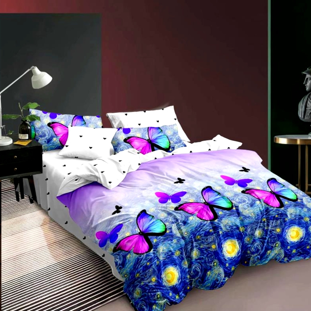 Lenjerie de pat Finet, 6 piese, pentru pat dublu, LDP-FIN-100322 LDP-FIN-100322