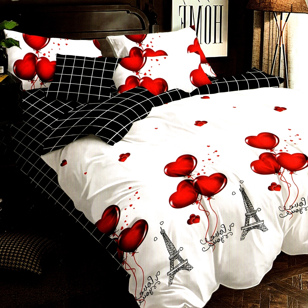 Lenjerie de pat Finet, 6 piese, pentru pat dublu, LDP-FIN-100331 LDP-FIN-100331