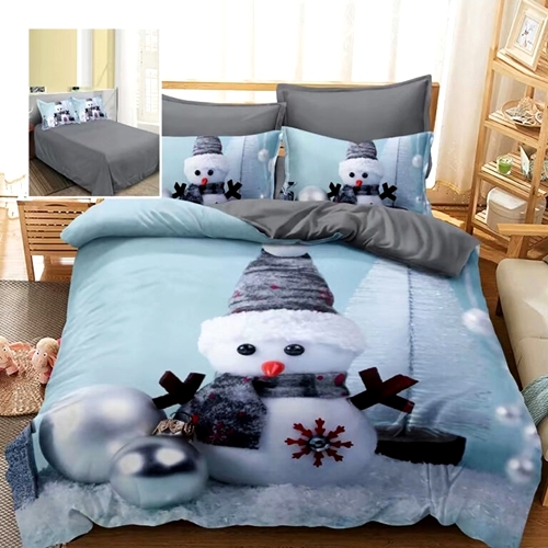 Lenjerie de pat Craciun, finet, 6 piese, pentru pat dublu, Pucioasa, LDP-MC-100125 LDP-MC-100125