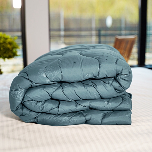 Set pilota de iarna, matlasata, umplutura lana, invelis policoton, 140x210cm, antracit + 2 perne matlasate, antialergice, 50x70cm, Pucioasa LDP-SETPP-OITA-I-ANTRACIT-140