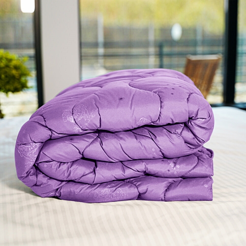 Set pilota de iarna, matlasata, umplutura lana, invelis policoton, 140x210cm, mov + 2 perne matlasate, antialergice, 50x70cm, Pucioasa LDP-SETPP-OITA-I-LILA-140