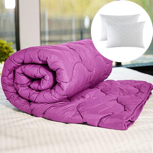 Set pilota de iarna, matlasata, umplutura lana, invelis policoton, 140x210cm, siclam + 2 perne matlasate, antialergice, 50x70cm, Pucioasa LDP-SETPP-OITA-I-SICLAM-140