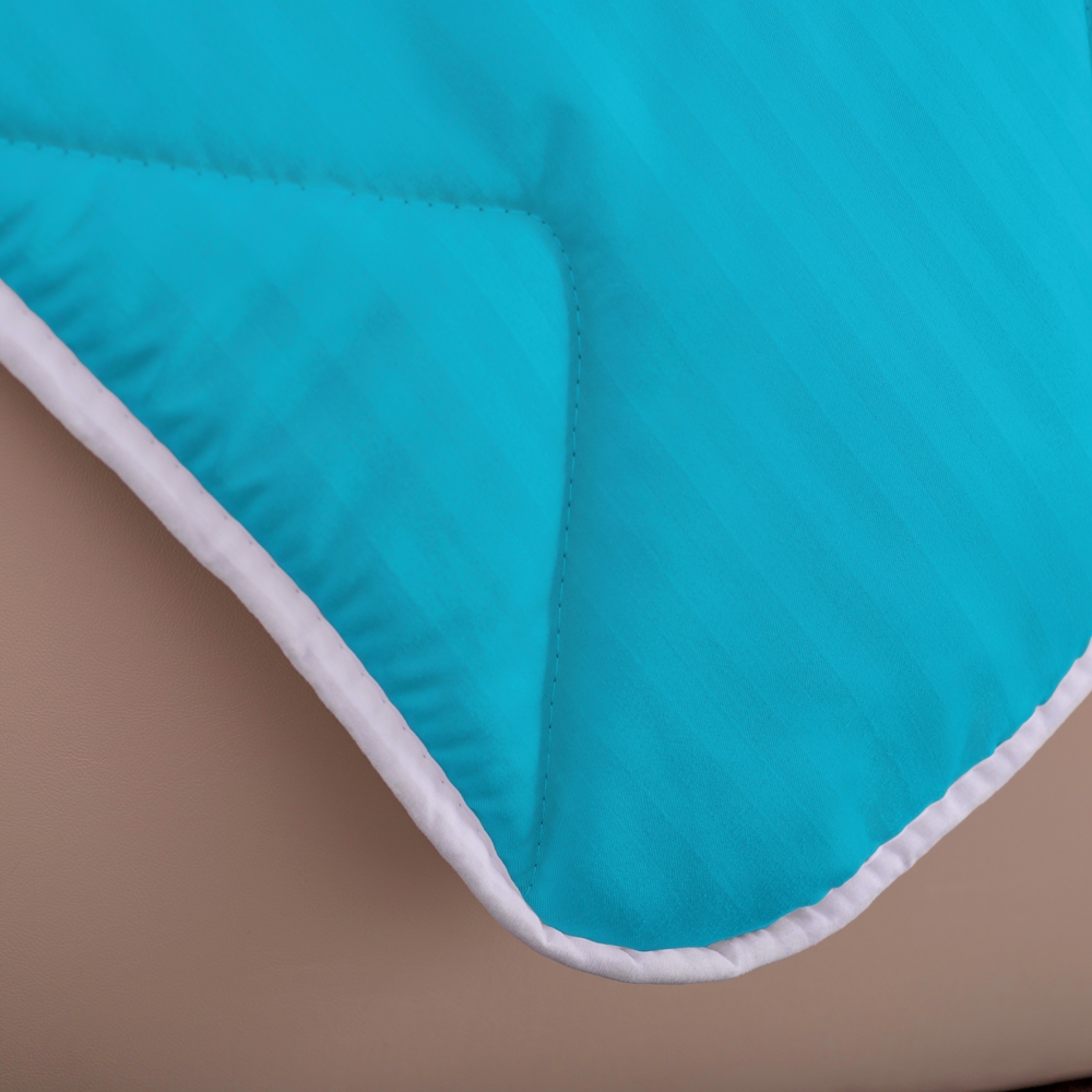 Set pilota de iarna, matlasata, umplutura lana, invelis damasc, policoton, 140x210cm, turcoaz + 2 perne matlasate, antialergice, 50x70cm, Pucioasa LDP-SETPP-POLI-I-TURCOAZ-140