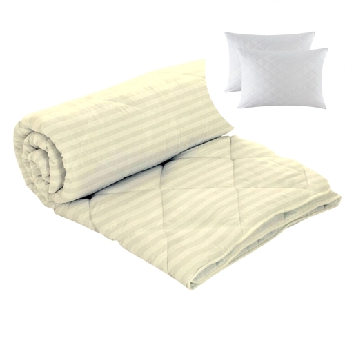 Set pilota de iarna, matlasata, umplutura lana, invelis damasc, policoton, 140x210cm, unt, Pucioasa + 2 perne matlasate, antialergice, 50x70cm, Pucioasa LDPSETPPPOLINOUIUNT140