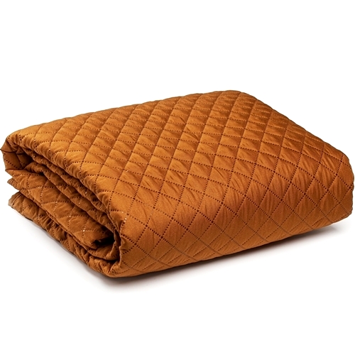 Cuvertura de pat dublu, microfibra, matlasata, maro LDP-MLM-CVR-100227