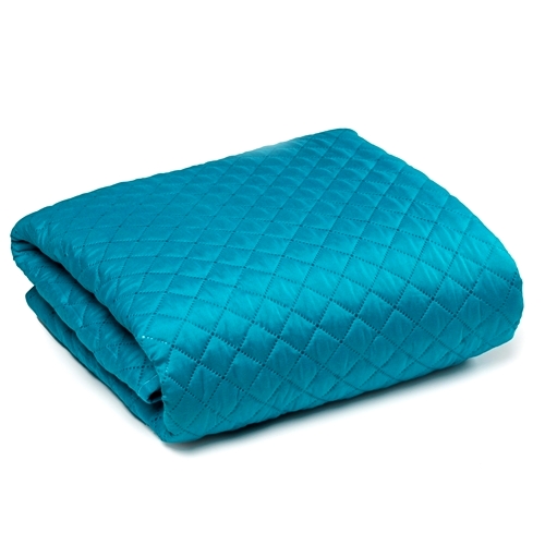 Cuvertura de pat dublu, microfibra, matlasata, turcoaz LDP-MLM-CVR-100230