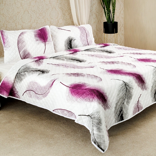 Cuvertura de pat dublu si 2 fete de perna, microfibra, matlasata, 3 piese, LDP-MLM-CVR-100233 LDP-MLM-CVR-100233