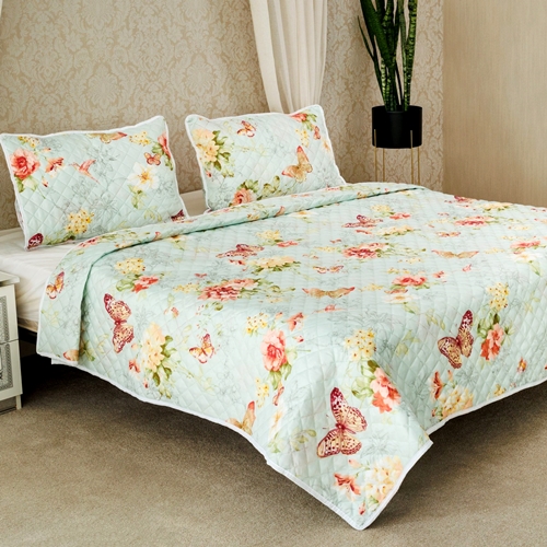 Cuvertura de pat dublu si 2 fete de perna, microfibra, matlasata, 3 piese, LDP-MLM-CVR-100234 LDP-MLM-CVR-100234